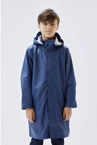Name it KIDS regenjas NKNDRY RAIN middenblauw Meisjes Polyester Capuchon 134 - Foto 4