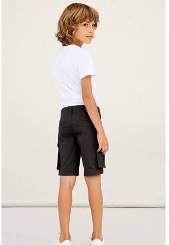 Name it KIDS regular fit cargo short NKMRYAN zwart Korte broek Stretchkatoen 110 - Foto 3