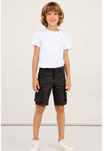 Name it KIDS regular fit cargo short NKMRYAN zwart Korte broek Stretchkatoen 170