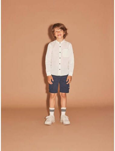 Name it KIDS overhemd NKMFISH wit Jongens Katoen Mao kraag Effen 122 128 - Foto 2