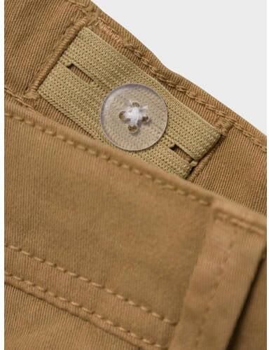 Name it KIDS regular fit chino short NKMSILAS geelbruin Korte broek Stretchkatoen 164
