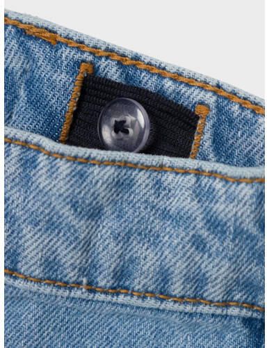 Name it KIDS regular fit denim short NKFBELLA met hartjes light blue denim Korte broek Blauw 152 - Foto 3