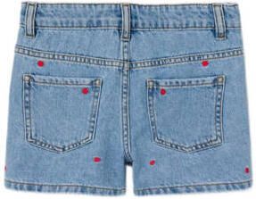 Name it KIDS regular fit denim short NKFBELLA met hartjes light blue denim Korte broek Blauw 152 - Foto 2