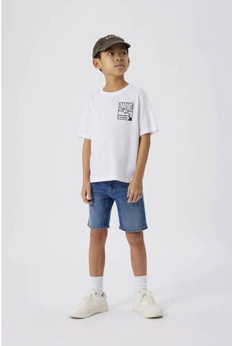 Name it KIDS regular fit denim short NKMRYAN dark blue denim Korte broek Blauw 116 - Foto 3