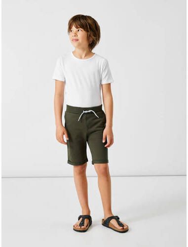 Name it KIDS regular fit sweatshort NKMVERMO donkergroen Effen 128 - Foto 6
