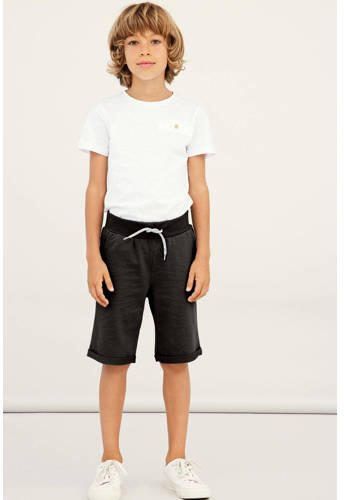 Name it KIDS regular fit sweatshort NKMVERMO zwart Effen 104