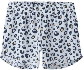 NAME IT KIDS regular gebloemde casual short lichtblauw Korte broek Meisjes Polyester
