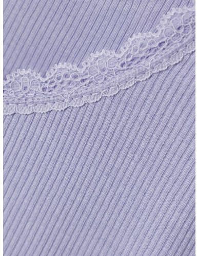 Name it KIDS ribgebreid T-shirt NKFKAB met kant lichtblauw Meisjes Stretchkatoen (duurzaam) Ronde hals 122 128 - Foto 2