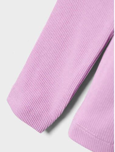 Name it KIDS ribgebreide longsleeve NKFNAKAL roze Meisjes Stretchkatoen Col 134 140 - Foto 3