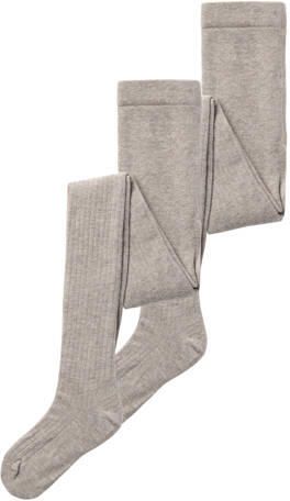 NAME IT KIDS ribgebreide maillot lichtgrijs (set van 2) Katoen