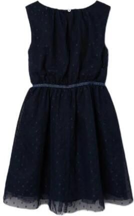 Name it KIDS semi-transparante jurk NKFVABOSS met all over print donkerblauw Meisjes Polyester Ronde hals 152 - Foto 3