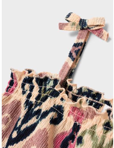 Name it KIDS singlet NKFHABANE met all over print en ruches ecru multicolor Meisjes Polyester Vierkante hals 146 152 - Foto 2