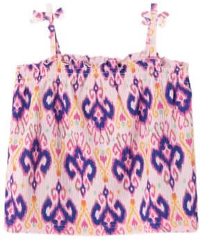 Name it KIDS singlet NKFHABANE met all over print en ruches roze paars Meisjes Polyester Vierkante hals 146 152 - Foto 3
