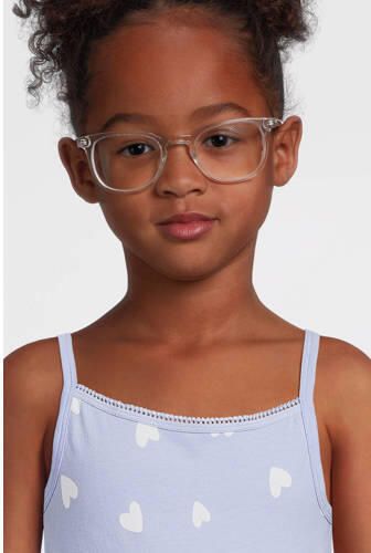 Name it KIDS singlet- set van 2 lichtblauw lichtroze wit Meisjes Stretchkatoen Vierkante hals 122 128