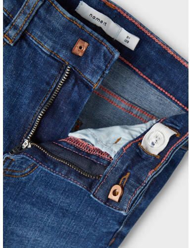Name it KIDS skinny jeans NKFPOLLY dark blue denim Blauw Meisjes Stretchdenim 146 - Foto 2