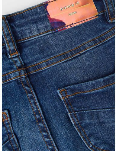Name it KIDS skinny jeans NKFPOLLY dark blue denim Blauw Meisjes Stretchdenim 146 - Foto 3
