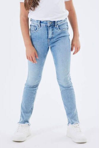 Name it KIDS skinny jeans NKFPOLLY light blue denim Blauw Meisjes Stretchdenim 134