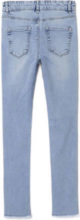 Name it KIDS skinny jeans NKFPOLLY light blue denim Blauw Meisjes Stretchdenim 134 - Foto 3