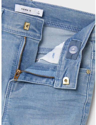 Name it KIDS skinny jeans NKFPOLLY light denim Blauw Meisjes Stretchdenim 116 - Foto 3