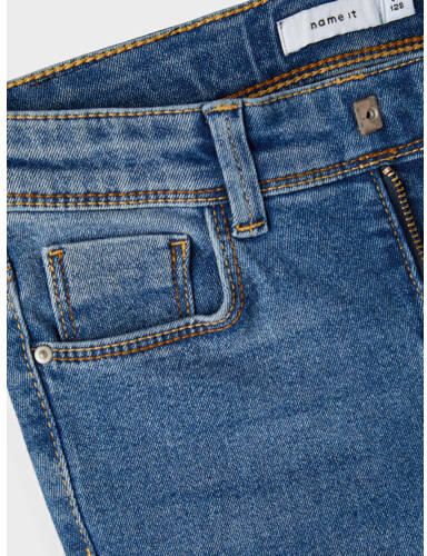 Name it KIDS skinny jeans NKFPOLLY medium blue denim Blauw Meisjes Stretchdenim 128 - Foto 2