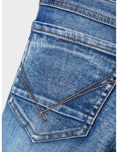 Name it KIDS skinny jeans NKMPETE medium blue denim Blauw Jongens Stretchdenim 128 - Foto 3