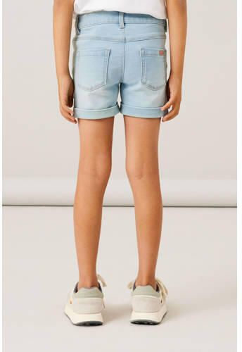 Name it KIDS slim fit denim short NKFSALLI light blue denim Blauw Meisjes Stretchdenim 134 - Foto 6