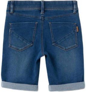 Name it KIDS slim fit denim short NKMSILAS medium blue denim Blauw Jongens Stretchdenim 110 - Foto 3