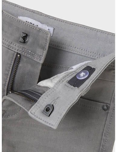 Name it KIDS slim fit jeans bermuda NKMSOFUS medium grey denim short Grijs Jongens Stretchdenim 116 - Foto 5