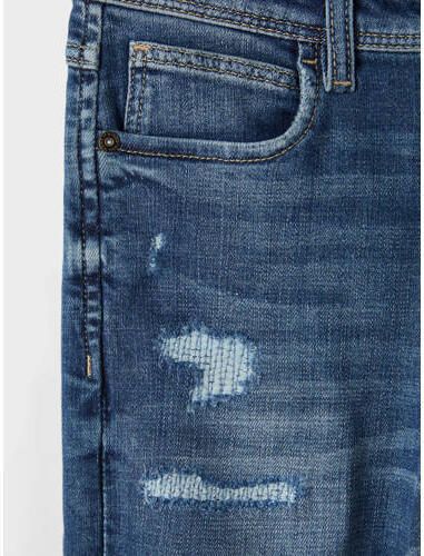 Name it KIDS slim fit jeans NKMCHRIS medium blue denim Blauw Jongens Stretchdenim 140 - Foto 4