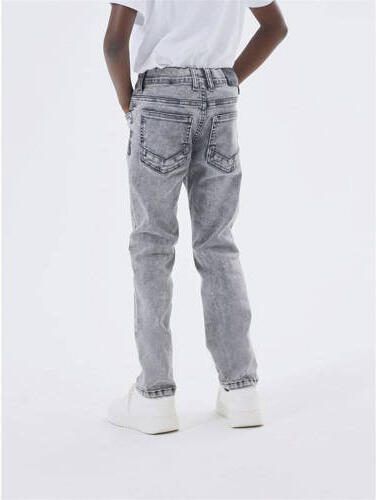 Name it KIDS slim fit jeans NKMPETE light grey denim Grijs Jongens Stretchkatoen 104 - Foto 3