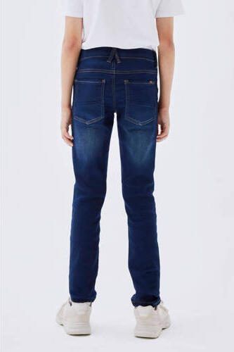 Name it KIDS slim fit jeans NKMTHEO dark blue denim Blauw Jongens Jog denim 110 - Foto 4