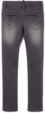 Name it KIDS slim fit jeans NKMTHEO grijs stonewashed Jongens Viscose Effen 128 - Foto 4