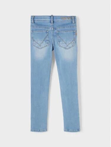 Name it KIDS slim fit jeans NKMTHEO light denim Blauw Jongens Viscose Effen 104 - Foto 5