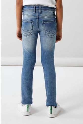 Name it KIDS slim fit jeans NKMTHEO medium blue denim Blauw Jongens Stretchdenim 128 - Foto 4