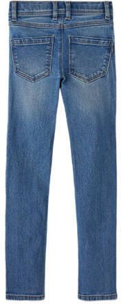 Name it KIDS slim fit jeans NKMTHEO XSLIM JEANS 1090-IO NOOS medium blue denim Blauw Jongens Stretchdenim 152 - Foto 4