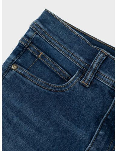 Name it KIDS slim fit jeans NMMSILAS dark blue denim Blauw Jongens Stretchdenim 164 - Foto 3