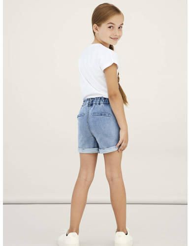 Name it KIDS slim fit jeans short NKFBELLA light denim short Blauw Meisjes Stretchdenim 128 - Foto 4