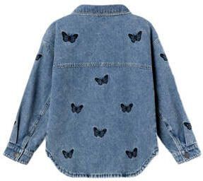 Name it KIDS spijkerjas NKFELLY met all over print medium blue denim Blauw Meisjes Stretchdenim Klassieke kraag 140 - Foto 3