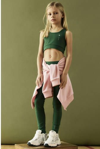 NAME IT KIDS sportlegging donkergroen Sportbroek Meisjes Polyamide - Foto 3