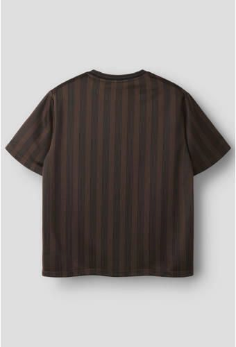NAME IT KIDS sportshirt donkerbruin Sport t-shirt Jongens Polyester Ronde hals