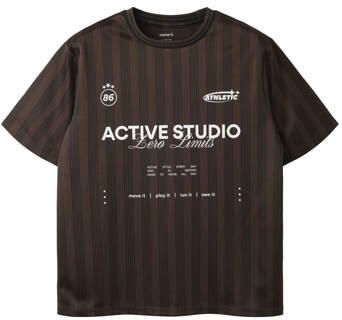NAME IT KIDS sportshirt donkerbruin Sport t-shirt Jongens Polyester Ronde hals - Foto 2
