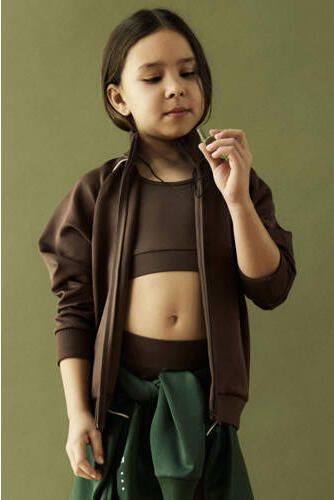 NAME IT KIDS sporttop donkerbruin Meisjes Polyamide Ronde hals - Foto 3
