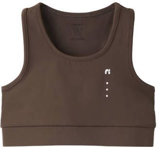 NAME IT KIDS sporttop donkerbruin Meisjes Polyamide Ronde hals