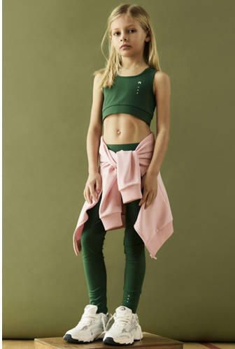 NAME IT KIDS sporttop donkergroen Meisjes Polyamide Ronde hals - Foto 2
