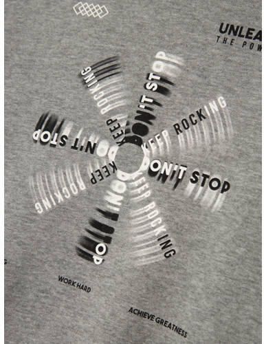 Name it KIDS sweater grijs melange Trui Printopdruk 122 128
