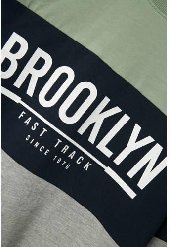 Name it KIDS sweater groen Trui Tekst 122 128 | Trui van