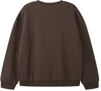 NAME IT KIDS sweater met tekst donkerbruin Tekst - Foto 3
