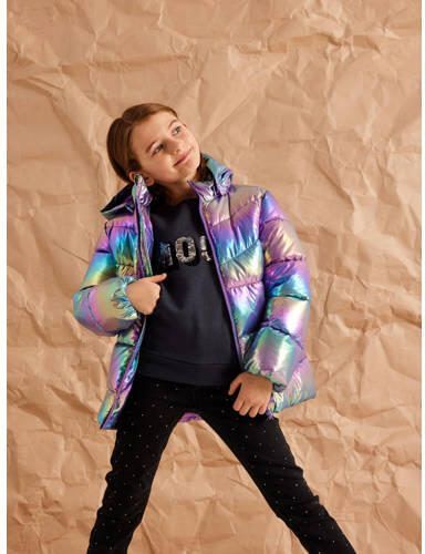 Name it KIDS sweater NKFNAMAGIC met printopdruk donkerblauw Printopdruk 122 128 - Foto 3