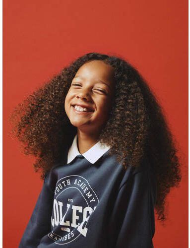 Name it KIDS sweater NKFNASMI met printopdruk blauwgrijs Meisjes Sweat (duurzaam) Klassieke kraag 146 152 - Foto 3