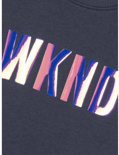 Name it KIDS sweater NKFOMIALISE met tekst donkerblauw Tekst 122 128 - Foto 2